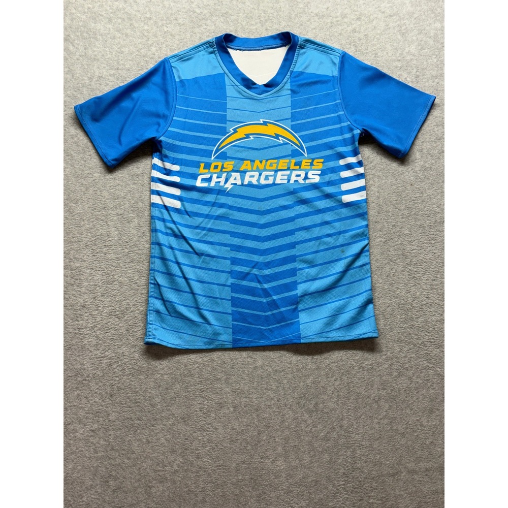 Los Angeles Chargers Youth Medium Blue V-Neck Performance Jersey Shirt NFL